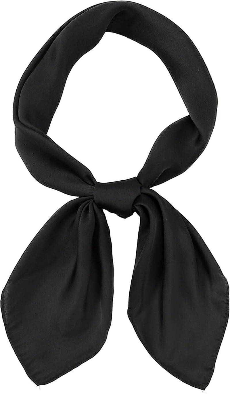 Chung Women's Square Satin Scarf 27.5" Bandanas Solid 50s Retro Neck Scarves Emulation Silk Handbag Hair Ribbons Necktie - Image 1